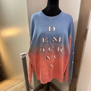 Willy Chavarria Democracy Crewneck Tie Dye Pullover Red‎ Blue Womens Rights